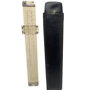 Vintage Acu-Math Model 300 Slide Rule With Sterling Case 12" Engineering Tool